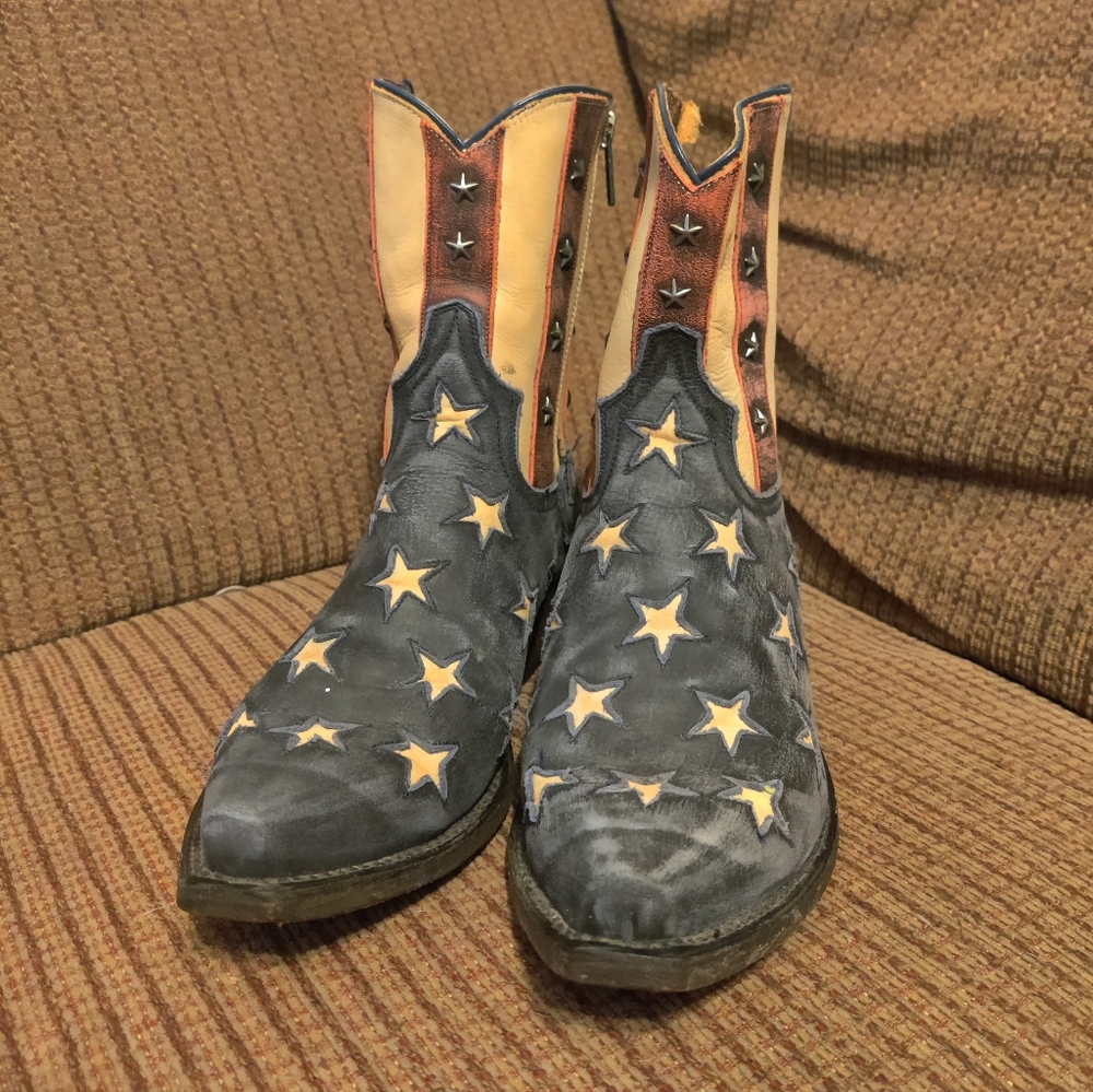 Colt Ford Old Glory leather boots. Sz 7 1/2